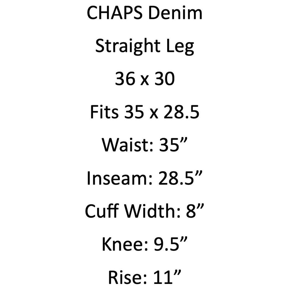 Chaps Denim Jeans Mens 36x30 Blue Straight Leg 100% Cotton Regular FITS 36x30 - Picture 14 of 16